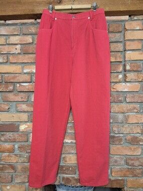 French Dressing Jeans High Rise Pleated Pocket Straight Leg Denim Pants FDJ 12